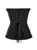 Waist Tummy Shaper Sexy Women Lace Up Corset Boned Zip Floral Tops Brocade Overbust Female Slimming Clothing Plus Size S-6XL 220921