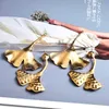 Mode Feuille Dangle Boucles D'oreilles Classique Métal Cristaux Boucle D'oreille Bijoux Accessoires Pour Femmes