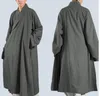 Etniska kläder unisex springautumn högkvalitativ linencotton buddhist zen låg Shaolin Monk Robe Buddha Meditation Suits