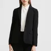 Women's Jackets Women Classic Straight Blazer Solid Color Simple Long Sleeve Silk Single Button Office Lady Suit Coats