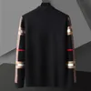 Herrtr￶jor Autumn Winter Designer Cardigan Plus Size Stricked Color Knit Jacket England Style Pocket Men Fashion M￤rke 220920