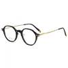 Solglasögon ramar stilfulla mode runda glasögon myopia män affärsdesigner handgjorda vintage kvinnor recept glasögon med fullt fall