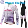 2024 Pro Women Purple Crystal Winter Cycling Jersey Set Long Sleeve Mountain Bike Cycling Clothing Breattable Mtb Bicycle Clothes Wear Suit B17