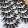 Falska ögonfransar 3D faux mink hår 20pairs wispy criss-cross fluffy tjock naturlig handgjorda fransar grymhetsfria ögonfransmakeupverktyg