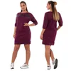 Casual Dresses 2022 5XL 6XL Ladies Dress Autumn Clothing Three Quarter Sleeve Letters Print Women Straight Mini