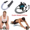 Fasce di resistenza AB Wheels Roller Wheel Pull Rope Vita Addominale Fitness Outdoor Stretch Elastic Muscle Trainer Esercizio