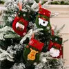 Mini Christmas Stockings Xmas Tree Ornaments Decorations Santa Claus Snowman Reindeer Gift Card Silverware Holders XBJK22095984440