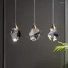 Hangende lampen 220V/110V moderne lichten Slaapkamer LED Volledig koperen kristal Noordse lamp Luminaire suspensie Decoratie Salon Hanging