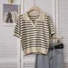 Bluzki damskie Preppy Casual For Women Patchwork Paspose CLARL KRÓTKO TOPS Koreańskie koszule modowe Kobiety Blusas Drop