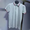 Camisa polo masculina de grife camiseta com bordado alto lapela colorida roupas de alta qualidade plus size distintivo