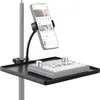 Telefon Tutucu Mikrofon Stand Tepsisi Kelepçesi-On Raf Tepsisi Cep Telefonu Müzik Sayfası için Standlar Çoğu mikrofon standları ile uyumlu