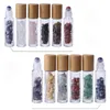 Wholesale 10ml Glass Roller Bottles with Bamboo Cap And Gemstone Roller Stone