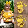 Ensembles de vêtements Born Baby Girl Tournesol Hauts sans manches Crop Shorts Robe 3PCS Outfit Vêtements d'été