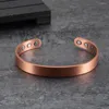 Bangle matte koper magnetische armband mannen artritis verstelbare hoge magneten 10 mm manchet energie mannelijk