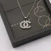 Многоцветные серьги с серьгами ожерелье роскошные дизайнерские ожерелья серьги для женщины Orecchini Двойной буквы Crystal Gearl Gold Clover
