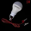 Lampada Dc 12v Lampadina Led portatile 3w 5w 7w E27 Tenda da campo esterna bianca Pesca notturna Lampada a sospensione a filo