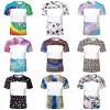 31 Motifs Sublimation Party Blanc Chemises Blanchies Léopard Transfert de Chaleur Imprimé 95% Polyester T-Shirts pour Adultes et Enfants