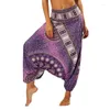 Active Pants Yoga Women Casual Loose Hippy Thai Harem Lady Trousers Smock Waist Boho Festival Rayon Running Fitness