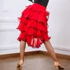 Bühne tragen Latin Dance Rock Stierkampf Hüfte Schal Tutu Röcke Cha Rumba Samba Salsa Tanzen Kleidung Damen Leistung DNV11913