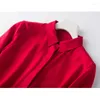 Women's T Shirts Women Nature Silk Twill 2022 Spring Long Sleeves T-shirt Elegant OL Luxury 4Colors Casual Tee