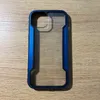 Coques transparentes pour téléphones portables en alliage d'aluminium, cadre métallique, coque de protection, étui magnétique arrière en TPU transparent pour iPhone 14 Plus Pro Max 13 13 11 Series