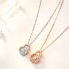 Lucky Gourd Pendant Necklace S925 Silver Plated Crystal Diamonds Classic Women Girls Lady Jewelry Christmas Gift