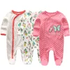 3st sommar baby romper l￥nga ￤rmar tecknad overaller nyf￶dda baby flickor pojkar kl￤der bomull roupa infantil pyjamas 20220921 e3