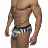 Men's Swimwear Men com push pad phad vertical listras impressas roupas de banho europa Europa America moda biquíni de verão praia de praia surf touchs secos rápidos j220913