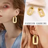 Dangle Earrings Cool Drop For Women PVD Gold Color Stainless Steel Geometric Earring Chic Female Ear Clips Gift Jewelry