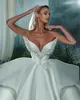 Arabic Ball Gown Wedding Dress Sweetheart Beading Crystal Shiny Satin Robe De Mariee Country Plus Size Bridal Gowns