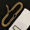 Designer Gold Armband Halsband Set Chain Dam Lyx Smycken Designers Simple Armband Halsband Brev Herr Present D2109272HL