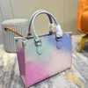 HH Luxuries diseñadores mujeres en movimiento PM 25 bolso Tote bolso de cuero genuino Bolsos cruzados de moda de lujo Sunrise Pastel SPRIN286t