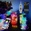 Decorações de Natal 51020m LED Bluetooth String Tree Decoration Remote Remote Control USB Wedding Navidad Garland Curtain Lamp Fairy Home 220921