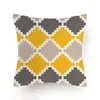 Almohada simple amarillo gris cubierta geométrica para sofá silla sofá cama decoración