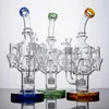 Heady Octopus Arms Hookah Recycler Glass Bongs Water Pipes 14mm Female Joint With Bowl Matrix Perc Hookahs Pipes OA01