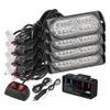 4 in 1 auto 20 LED Strobo Segnale di avviso di emergenza Grilla lampada lampeggiante Lampada lampada a faro per faro 12V