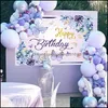 Party Decoration Butterfly Birthday Backdrops Purple Pink Floral Gold Po Pography Background Kids Girls Baby Shower Decor Packing2010 Dhhod