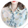 Kvinnor blusar kvinnor lös blommig blus sommarlapa chiffon skjortor topp kort ärm femme blusas mujer de moda 738a