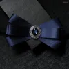 Bow Ties Formal Men Women Wedding Neck Collar Shirt Ribbon Tie Cravat Gentleman Necktie Rhinestone Crystal Bowtie Christmas Accessory