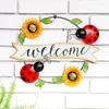 Garden Decorations Decoration Outdoor Metal Sunflower Beetle And Bee Wall Art Decor Backyard Lawn Stakes Home