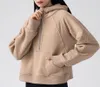 플러시 스웨터 여성용 하프 지퍼 요가 복장 스포츠 짧은 까마귀 캐주얼 다목적 코튼 탑 여성 자켓