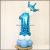 Decorazione per feste 17 pezzi Stella blu Numero Palloncino Corona Foil Palloncini Ragazzo Piccolo Principe Decorazioni per il primo compleanno Bambini 2 anni Bdesports Dhus2