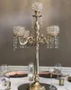 Party Decoration 5 Arm Gold Candle Holders Ljusstake Wedding Centerpieces for Tables Center de Table Mariage Crystal Centerpiece