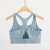 Yoga Outfit Back Hook Closure High Impact Sports Bras Gym Wear Women Full Coverage Wirefree Padded Fitness Workout Tank Tops