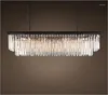Hangende lampen moderne rechthoekige glans kristal kroonluchter verlichting kroonluchters luminaria de techo hanglamp armaturen