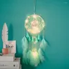 Strings Colorful Feather Wind Chime Dream Catcher Pendant Fairy Light Garland Christmas Wedding Valentine's Day PartyDecoration
