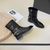 Womens long boots designer middle boots fashion chain decoration imported cowhide leather outsole the latest style is great very good nice