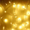 Strängar er jul Garland LED -gardin Icicle String Light 220V 5M 96LEDS Inomhuspartiets trädgårdsplats Utomhusdekorativ