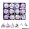 Party Decoration 12 PCS Shining Christmas Ball Small Shatterproof Tree Hanging Decate Drop Delivery 2021 Home Garden Fe Packing2010 DHMJK