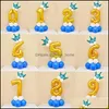 Party Decoration 15st/Set Birthday Balloons Rainbow Number Foil Kids 1st Decorations Baby Shower Air Balloon Drop Delivery 20 MxHome DHQVE